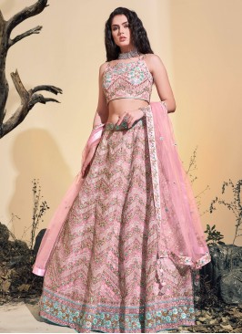 Designer Party Wear Soft Net Heavy Lehenga Choli.