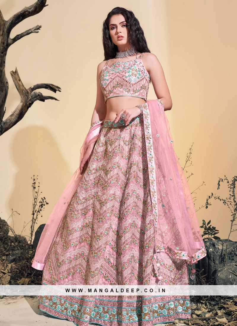 Designer Party Wear Soft Net Heavy Lehenga Choli.