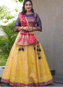 Designer Sangeet Function Wear Fancy Yellow Color Lehenga Choli