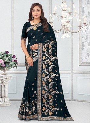 Designer Saree Zari Vichitra Silk in Morpeach 