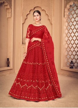 Designer Thread Embroidery Work Lehenga Choli