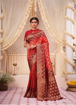 Designer Wedding Wear Raw Silk Saree In Beautiful 