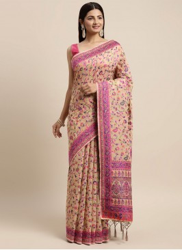 Desirable Cotton Silk Beige Trendy Saree