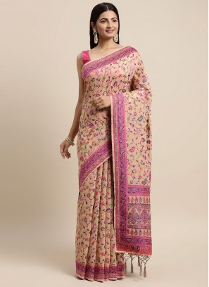 Desirable Cotton Silk Beige Trendy Saree