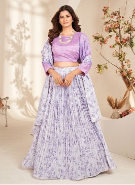 Desirable Digital Print Lavender Readymade Lehenga Choli