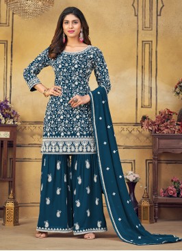 Desirable Faux Georgette Engagement Designer Salwar Kameez