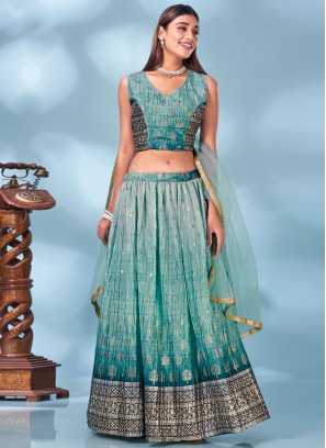 Dignified Foil Print Sangeet Readymade Lehenga Choli