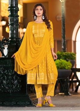 Dignified Printed Festival Readymade Salwar Suit