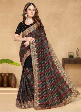 Dilettante Black Contemporary Style Saree