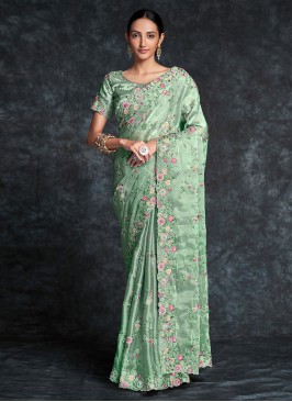 Dilettante Embroidered Organza Classic Saree