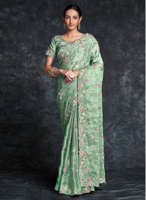 Dilettante Embroidered Organza Classic Saree