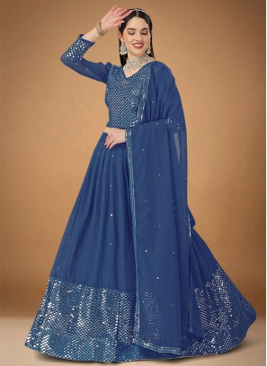 Dilettante Faux Georgette Sequins Designer Lehenga Choli