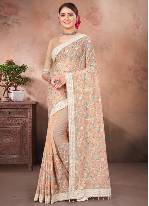 Dilettante Georgette Embroidered Classic Saree