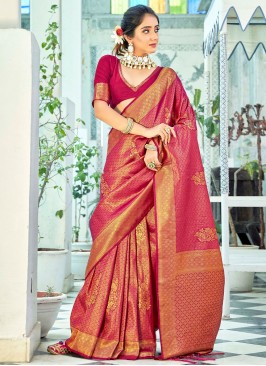 Dilettante Kanjivaram Silk Sangeet Contemporary Style Saree