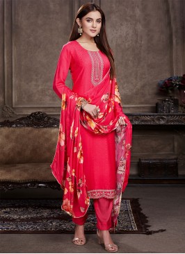 Dilettante Magenta Zari Trendy Salwar Kameez