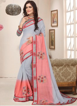 Distinctive Cotton Silk Grey Trendy Saree