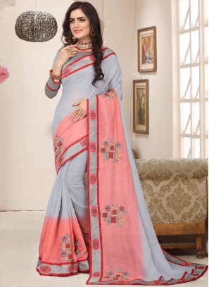 Distinctive Cotton Silk Grey Trendy Saree