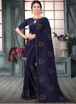 Distinctive Stone Work Classic Designer Saree