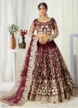 Distinctive Wine Lehenga Choli