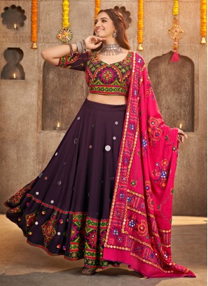 Distinctively Viscose Mirror A Line Lehenga Choli