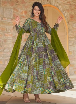 Distinguishable Green Festival Gown 