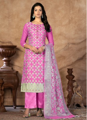 Distinguishable Pink Straight Suit