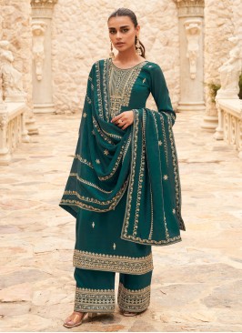 Distinguishable Silk Green Salwar Suit