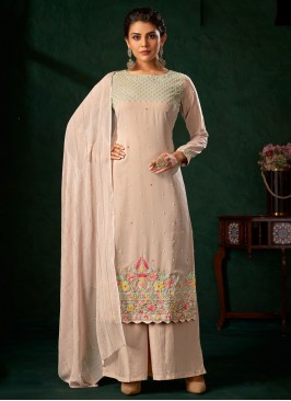 Divine Embroidered Viscose Palazzo Suit