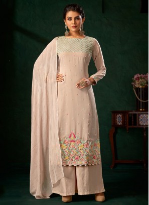 Divine Embroidered Viscose Palazzo Suit