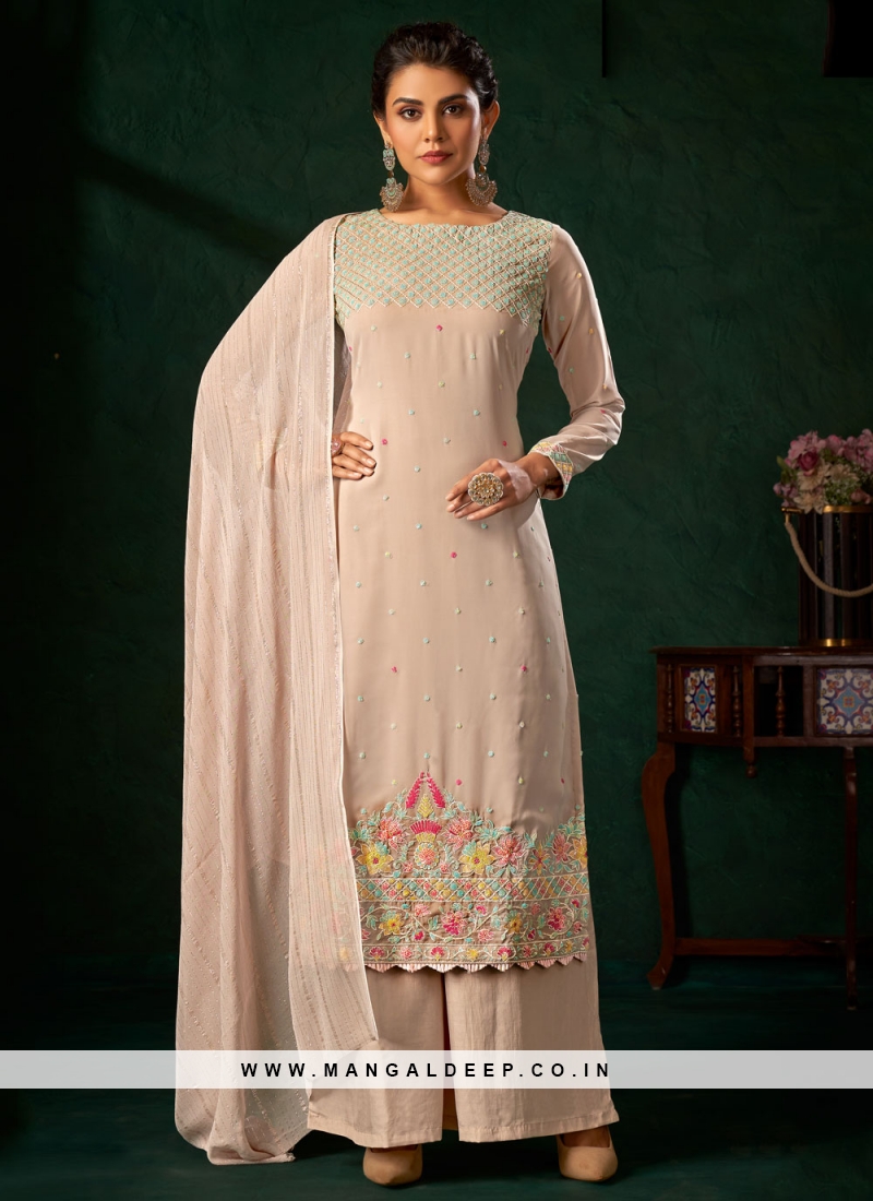 Shop Pink Sequins Work Georgette Function Wear Palazzo Suits From Ethnic  Plus