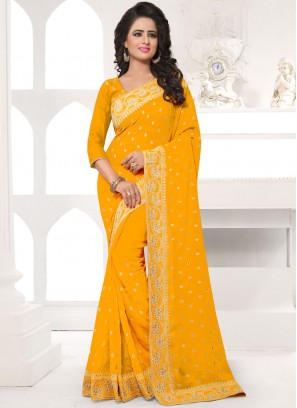 Divine Mustard Festival Designer Saree