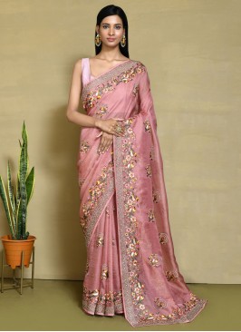 Divine Rose Pink Trendy Saree