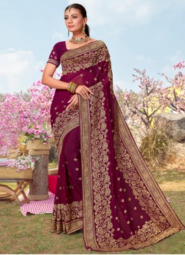 Divine Wine Contemporary Saree