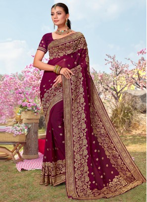 Divine Wine Contemporary Saree