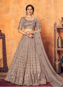 Dusty Color Net Merrige Wear Lehenga