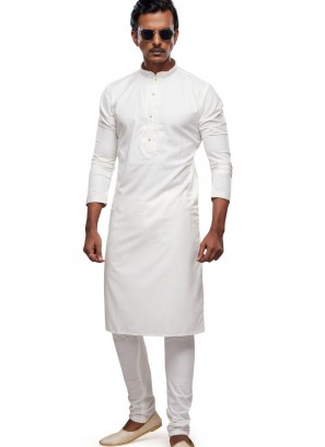 EID Special Cream Color Plain Kurta Pajama