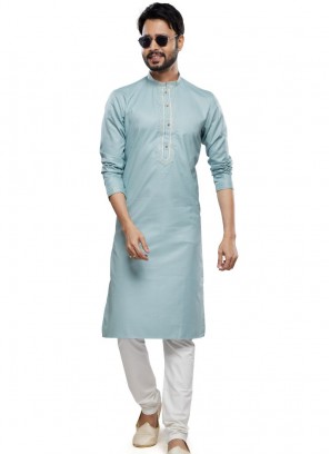 EID Special Light Blue Plain Kurta Pajama