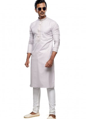 EID Special Light Grey Plain Kurta Pajama