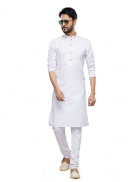 EID Special Off White Plain Kurta Pajama