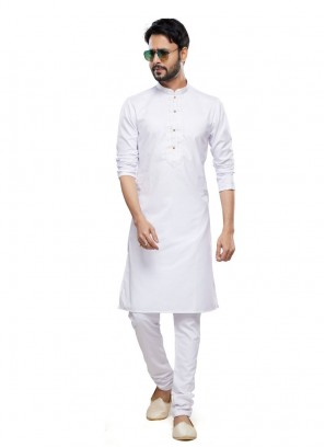 EID Special Off White Plain Kurta Pajama