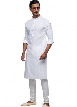 EID Special Off White Plain Kurta Pajama