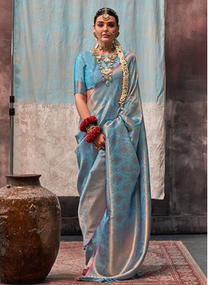 Elegant Black Weaving Saree