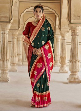 Elegant Green Color Banarasi Silk Saree