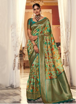 Elegant Sea Green Contemporary Saree