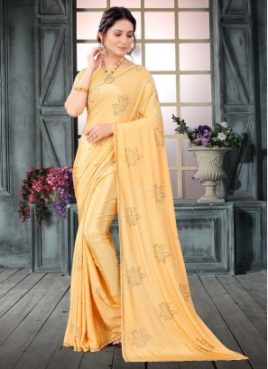 Elegant Yellow Classic Designer Saree