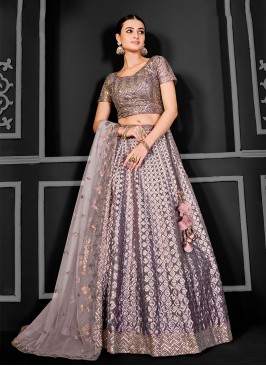 Elite Contemporary Net Lavender Trendy Lehenga Choli