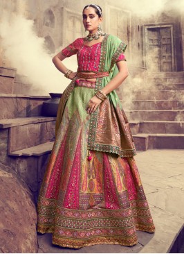 Elite Multi Colour Silk Trendy Lehenga Choli