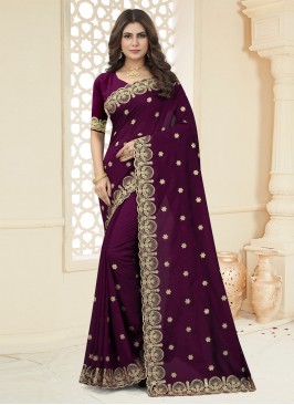 Elite Purple Mehndi Classic Saree