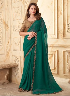 Elite Silk Green Contemporary Saree