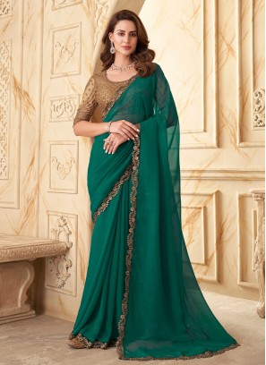 Elite Silk Green Contemporary Saree